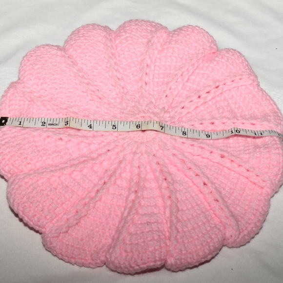 Designer Knit Pink Beret - Picture 5 of 9